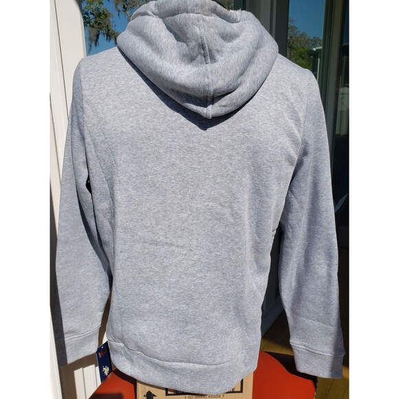 US Polo Assn Hoodie Jacket Womens L Gray Sherpa lined Full Zip Logo Cozy NWT - Picture 7 of 16